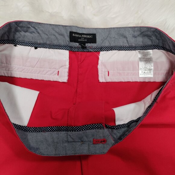 Banana Republic Womens Red Hampton Fit Shorts Size 14 Cotton Blend Twee Preppy - Picture 10 of 13